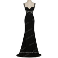 Grace Karin Ärmellos Sexy Backless Long Perlen Stretchy Schwarz Abendkleid CL6096-1 #